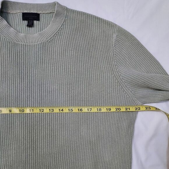 Magaschoni Man Cotton Crewneck Sweater Sage Mint M - Picture 9 of 12